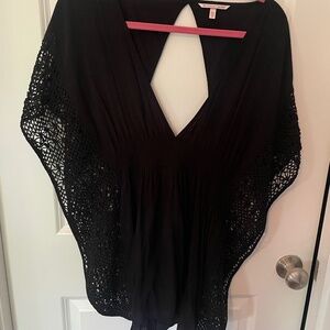 Victoria’s Secret black linen and crochet dress/pool cover-up